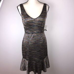 NWT Donna Morgan Dress Size 4 color Beige Multi